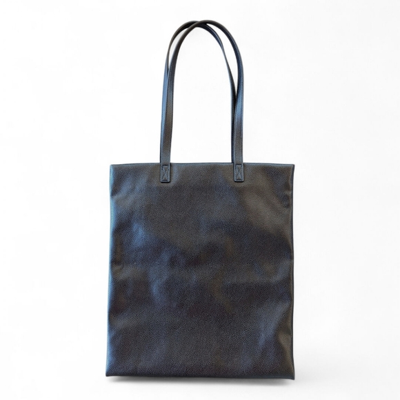 Lambert Logo Pebbled‎ Vegan Leather Shopper Tote Minimalist Everyday Work Bag - Picture 3 of 5